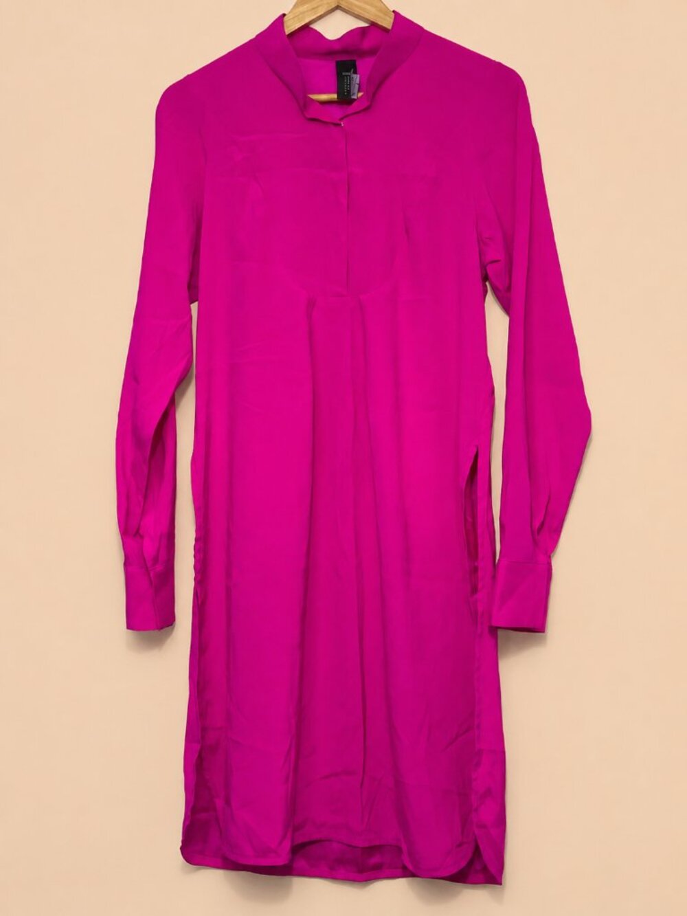 Maria Cornejo Silk Fuschia Mid Length Dress with Side Slit 6 Size